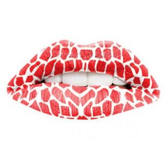 Temporary Lip Tattoo Giraffe Red