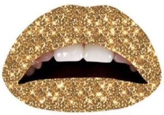 Temporary Lip Tattoo Glitter Gold