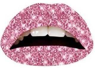 Temporary Lip Tattoo Glitter Pink