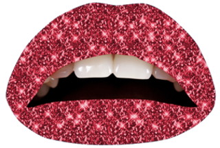 Temporary Lip Tattoo Glitter Red