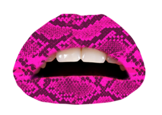 Temporary Lip Tattoo Snake Pink