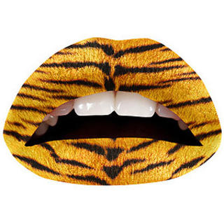 Temporary Lip Tattoo Tiger Brown